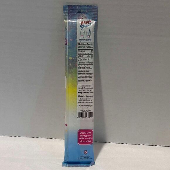 New MilK MAGIC 4 Pack Straws "Unicorn Kisses" Flavored Milk Straws Gluten Free - Picture 3 of 4
